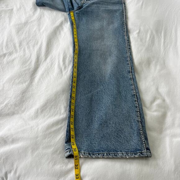 Anthropologie Pilcro Austyn High Rise Wide Leg Rhinestone Embellished Denim Jean - Picture 10 of 16